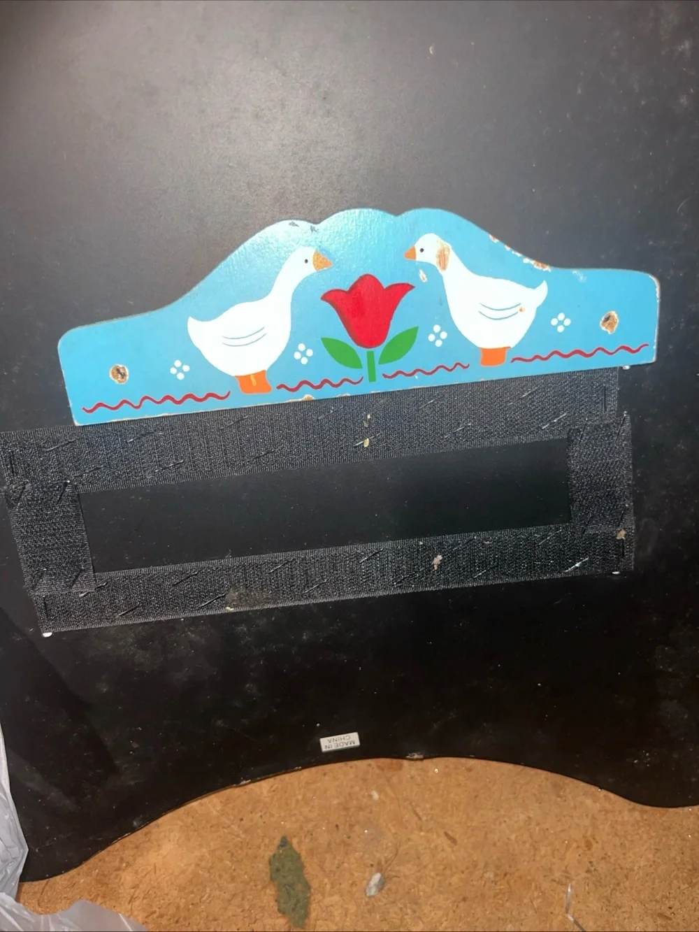 Vintage 1980s Country Goose Wooden Calendar Holder Farmhouse Wall Plaque